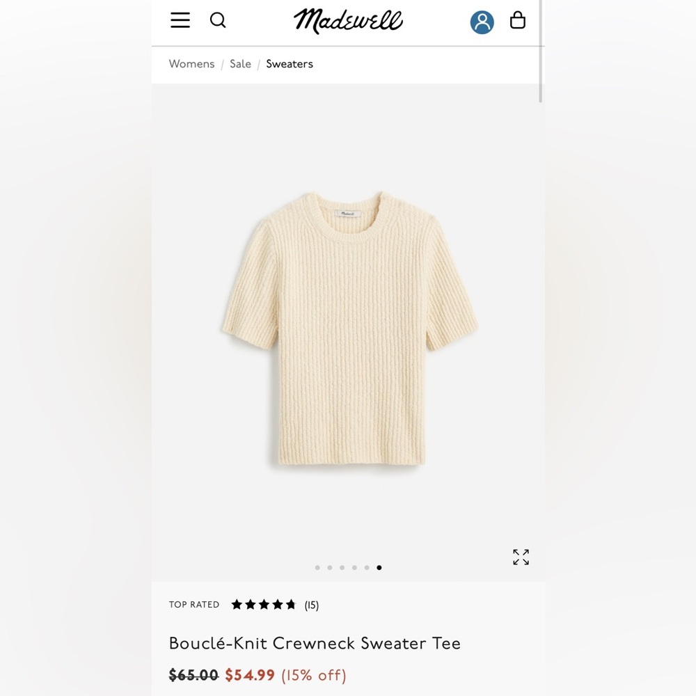 MADEWELL BOUCLE KNIT CREWNECK SWEATER TEE